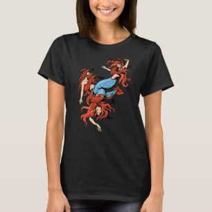 Amazing Mermaid Women Red Haired Sirens Ocean T-Shirt