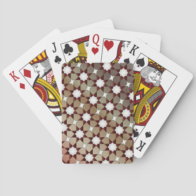 Amazing Middle-Eastern Pattern زخارف هندسيه رائعه  Playing Cards (Back)