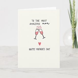 Amazing Mom Hearts Illustration Card