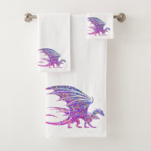 Amazing Mosaic Dragon Bath Towel Set