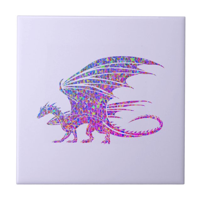 Amazing Mosaic Dragon  Ceramic Tile (Front)