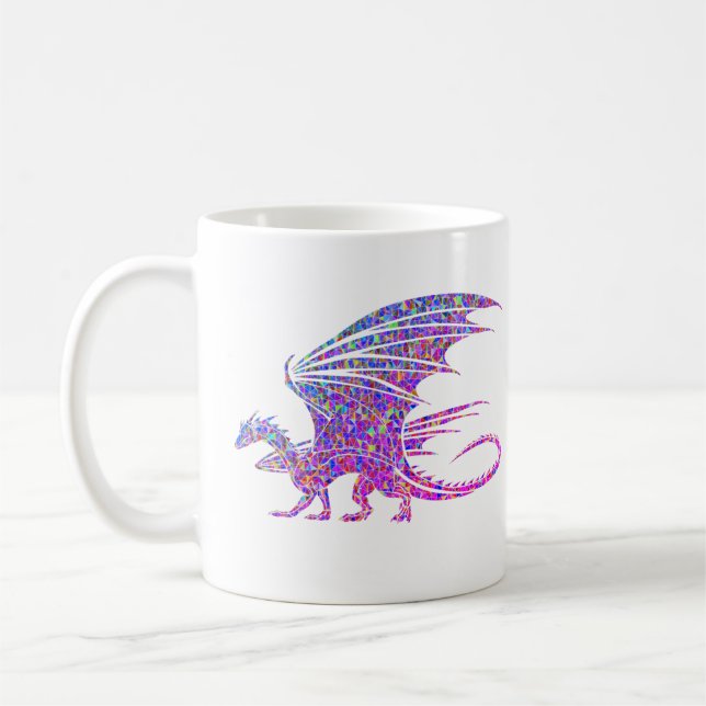 Amazing Mosaic Dragon Coffee Mug (Left)