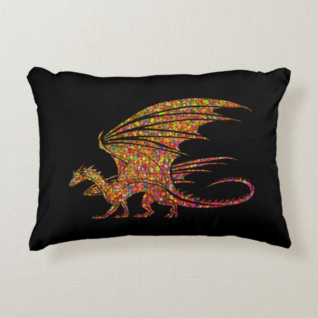Amazing Mosaic Dragon  Decorative Cushion (Front)