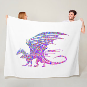 Amazing Mosaic Dragon Fleece Blanket