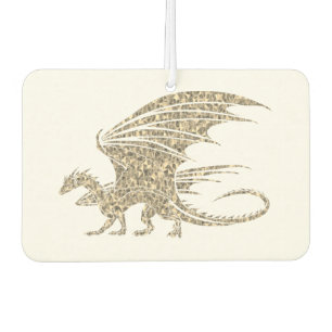 Amazing Mosaic Dragon Golden Car Air Freshener