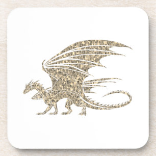 Amazing Mosaic Dragon Golden Coaster