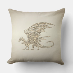 Amazing Mosaic Dragon Golden Cushion
