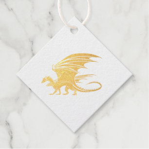 Amazing Mosaic Dragon Golden Favour Tags