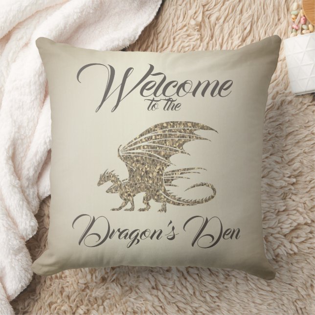 Amazing Mosaic Dragon Golden Welcome Cushion (Blanket)