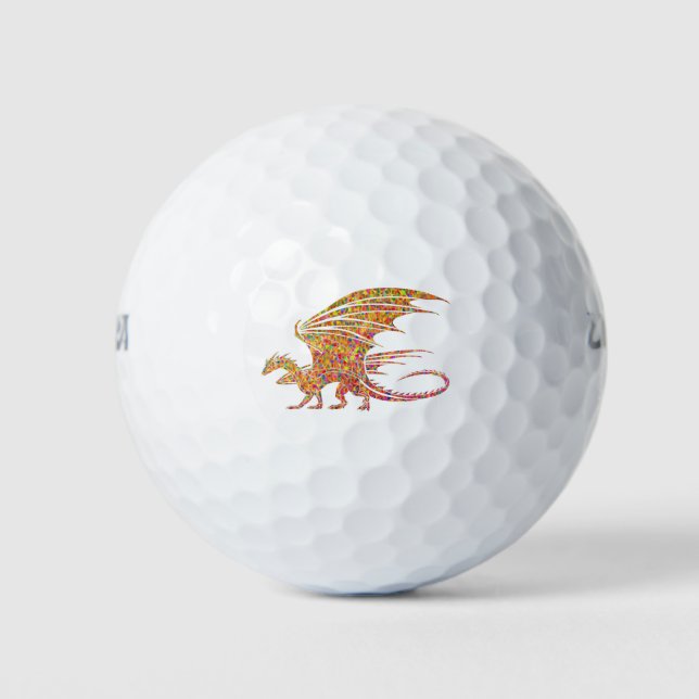 Amazing Mosaic Dragon  Golf Balls (Front)