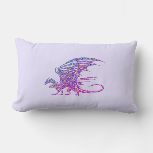 Amazing Mosaic Dragon  Lumbar Cushion (Front)