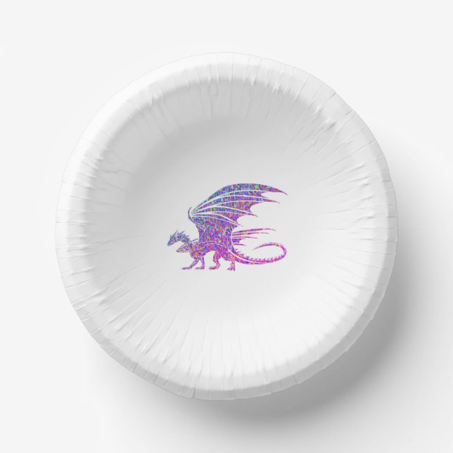 Amazing Mosaic Dragon Paper Plate (Front)