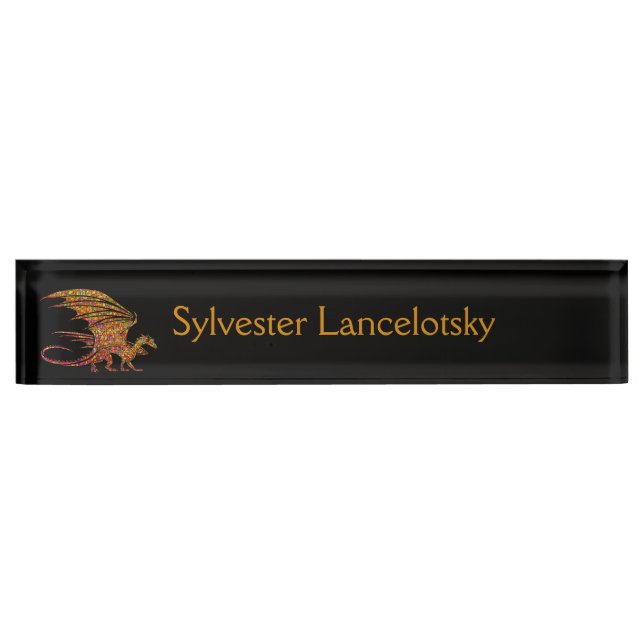 Amazing Mosaic Dragon Personal Nameplate (Front)