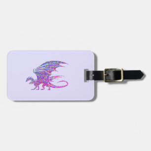 Amazing Mosaic Dragon Purple Luggage Tag