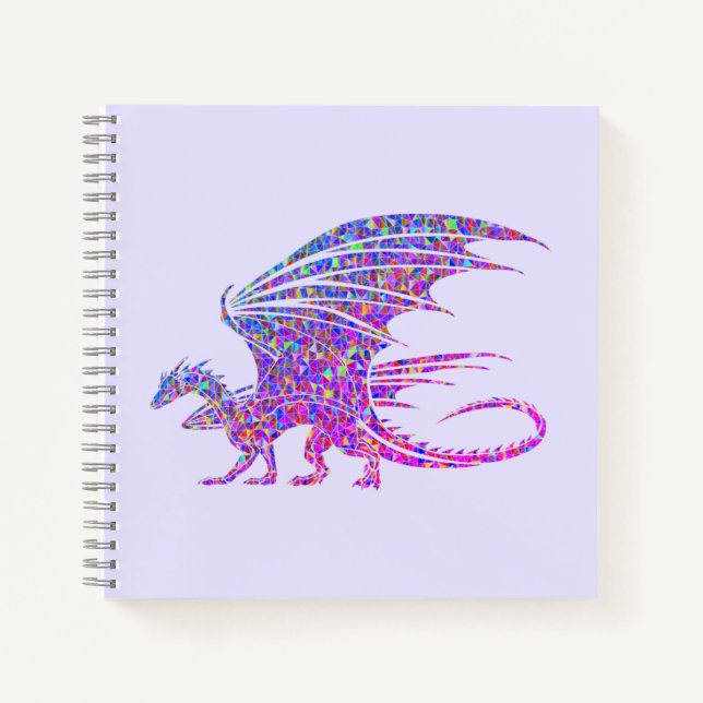Amazing Mosaic Dragon Purple Notebook (Front)