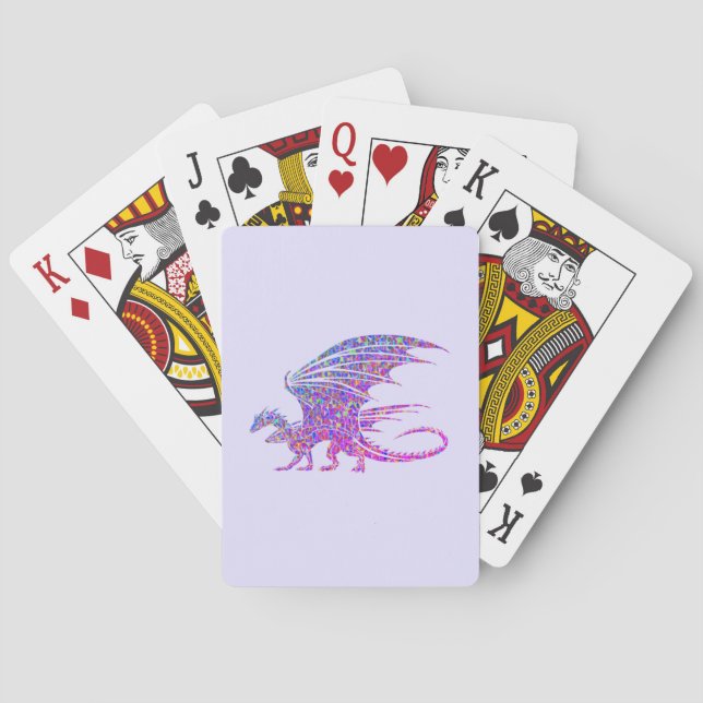 Amazing Mosaic Dragon Purple Playing Cards (Back)