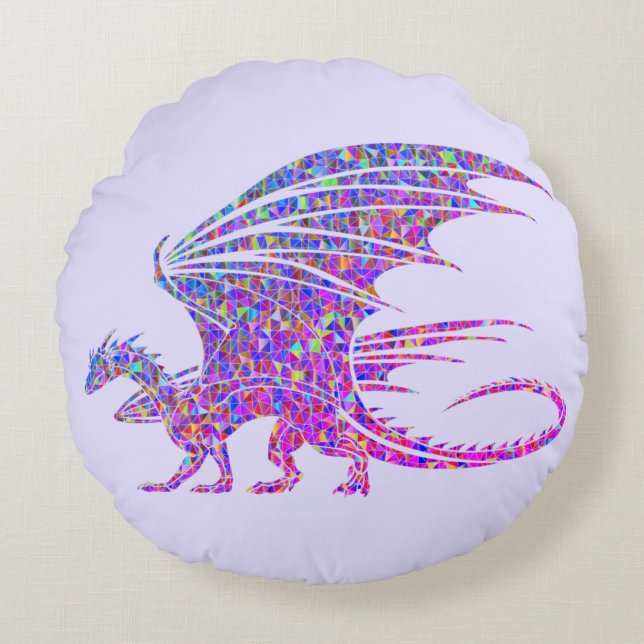 Amazing Mosaic Dragon  Round Cushion (Front)