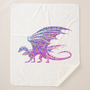 Amazing Mosaic Dragon Sherpa Blanket