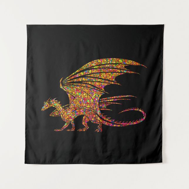 Amazing Mosaic Dragon  Tapestry (Front)
