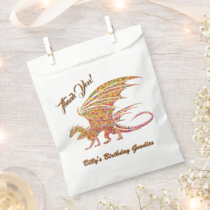 Amazing Mosaic Dragon Thank you Name Favours Favour Bag