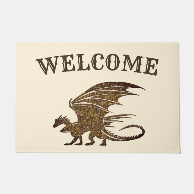 Amazing Mosaic Dragon Welcome Doormat (Front)