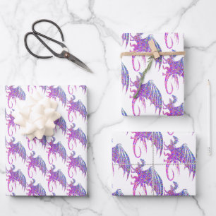 Amazing Mosaic Dragon Wrapping Paper Sheet