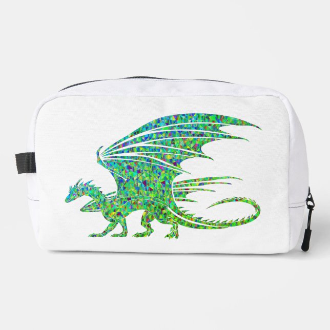 Amazing Mosaic Green Dragon Dopp Kit (Front)