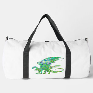 Amazing Mosaic Green Dragon Duffle Bag