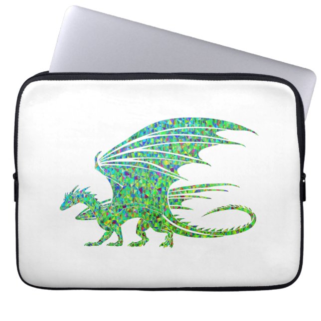 Amazing Mosaic Green Dragon Laptop Sleeve (Front)