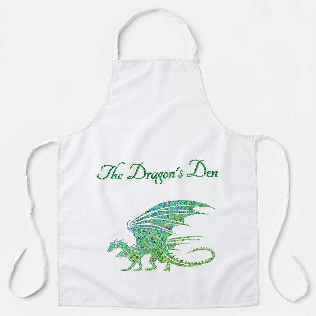 Amazing Mosaic Green Dragon Personal Apron (Front)