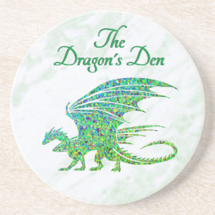 Amazing Mosaic Green Dragon Personal Coaster