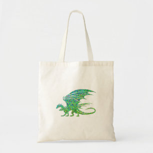 Amazing Mosaic Green Dragon Tote Bag