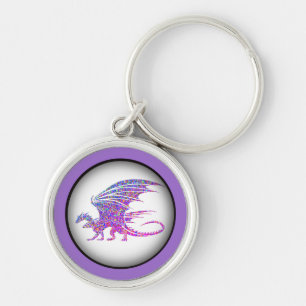 Amazing Mosaic Purple Dragon Key Ring