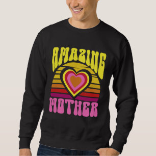 Amazing Mother Cute Sunset Hearts Mother s Day Ret Sweatshirt