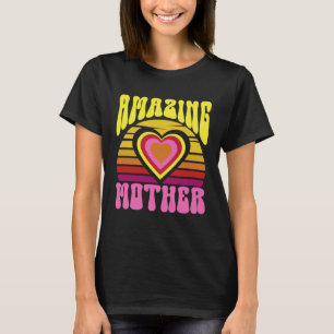 Amazing Mother Cute Sunset Hearts Mother s Day Ret T-Shirt
