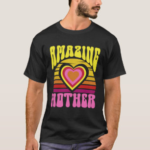 Amazing Mother Cute Sunset Hearts Mother s Day Ret T-Shirt