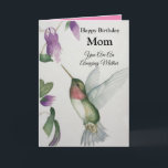 Amazing Mother Happy Birthday Sweet Hummingbird Card<br><div class="desc">Celebrate the birthday of your amazing mom with an elegant hummingbird design on a charming greeting card. Created from my original watercolour painting, the lovely little bird and flower image will brighten the day for birdwatchers, gardeners and nature lovers. Your mother will love the pastel colours of cream, pink and...</div>