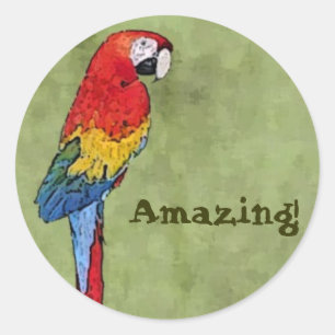 AMAZING motivational Sticker with red parrot