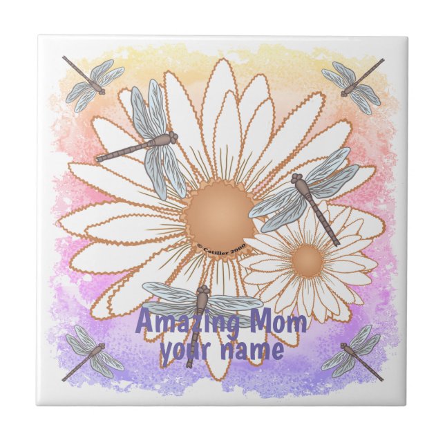 Amazing Mum  Ceramic Tile (Front)