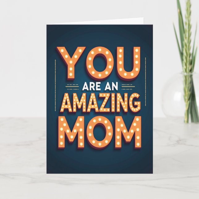 Amazing Mum Glowing Lights Card (Front)