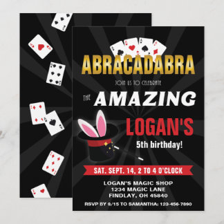 Amazing Name Magician Birthday, Any Age Party Invitation