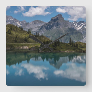 amazing nature design in the swiss mountains square wall clock