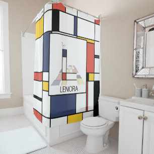 Amazing Neoplasticism Art Monogram. Letter L Shower Curtain