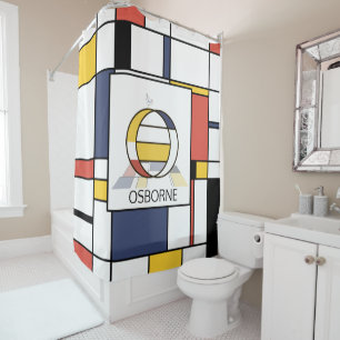 Amazing Neoplasticism Art Monogram. Letter O Shower Curtain