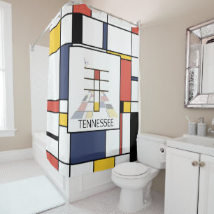 Amazing Neoplasticism Art Monogram. Letter T Shower Curtain
