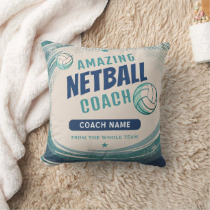 Amazing Netball Coach Personalised Name Cushion