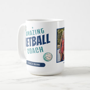 Amazing Netball Coach Personalised Name Photo Coffee Mug