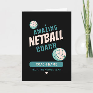 Amazing Netball Coach Personalised Name Thank You Card
