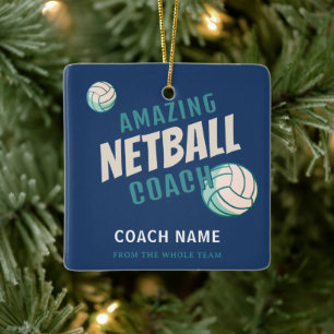 Amazing Netball Coach Personalised Name Thank You Ceramic Ornament