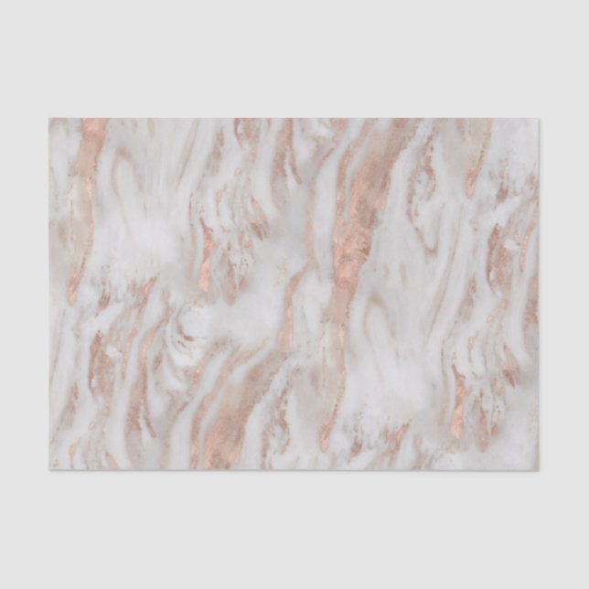 Amazing New Soft Rose Gold and White Marble Tissue Paper (Front)
